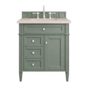 Brittany 30″ Single Vanity, Smokey Celadon w/ 3 CM Eternal Marfil Top