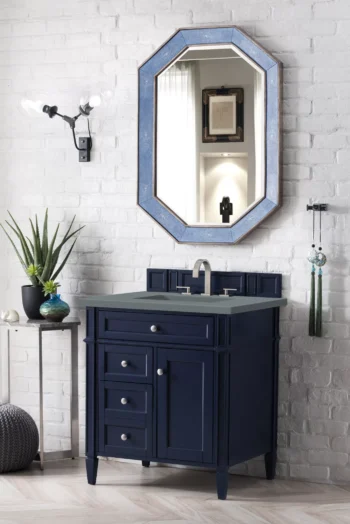 Brittany 30" Single Vanity, Victory Blue w/ 3 CM Cala Blue Top - Image 3