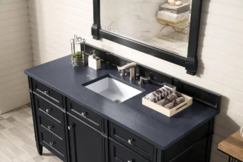 Brittany 60" Single Vanity, Black Onyx, w/ 3 CM Charcoal Soapstone Quartz Top - Image 3