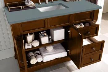 Brookfield 48" Single Vanity, Country Oak w/ 3 CM Cala Blue Quartz Top - Image 4