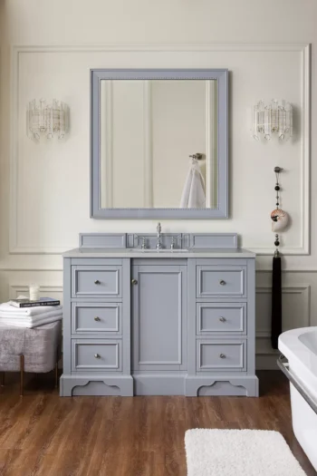 De Soto 48" Single Vanity, Silver Gray w/ 3 CM Eternal Serena Quartz Top - Image 2