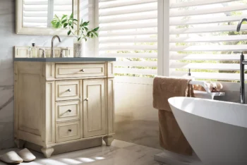 Bristol 30" Single Vanity, Vintage Vanilla w/ 3 CM Cala Blue Top - Image 3