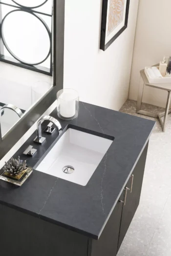 Metropolitan 36" Single Vanity, Silver Oak w/ 3 CM Charcoal Soapstone Quartz Top - Image 3