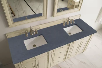 Bristol 72" Double Vanity, Vintage Vanilla w/ 3 CM Charcoal Soapstone Quartz Top - Image 2