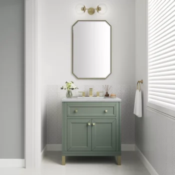 Chicago 30" Single Vanity, Smokey Celadon w/ 3 CM Ethereal Noctis Top - Image 3