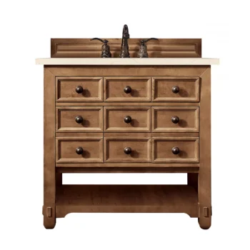 Malibu 36" Single Vanity, Honey Alder w/ 3 CM Eternal Marfil Quartz Top