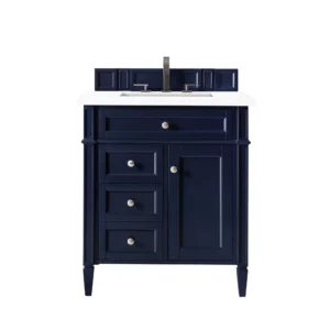 Brittany 30″ Single Vanity, Victory Blue w/ 3 CM White Zeus Quartz Top