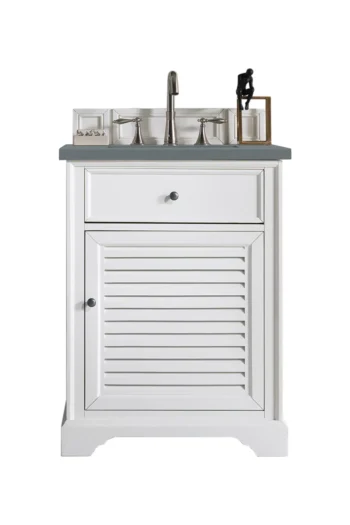 Savannah 26" Single Vanity, Bright White w/ 3 CM Cala Blue Top