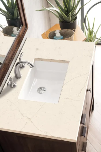 Addison 36" Single Vanity, Mid-Century Acacia w/ 3 CM Eternal Marfil Quartz Top - Image 3