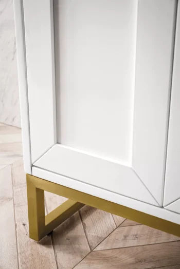 Chianti 24" Single Vanity, Glossy White, Radiant Gold, w/ White Glossy Composite Stone Top - Image 7