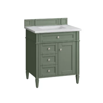 Brittany 30" Single Vanity, Smokey Celadon w/ 3 CM Arctic Fall Top - Image 6