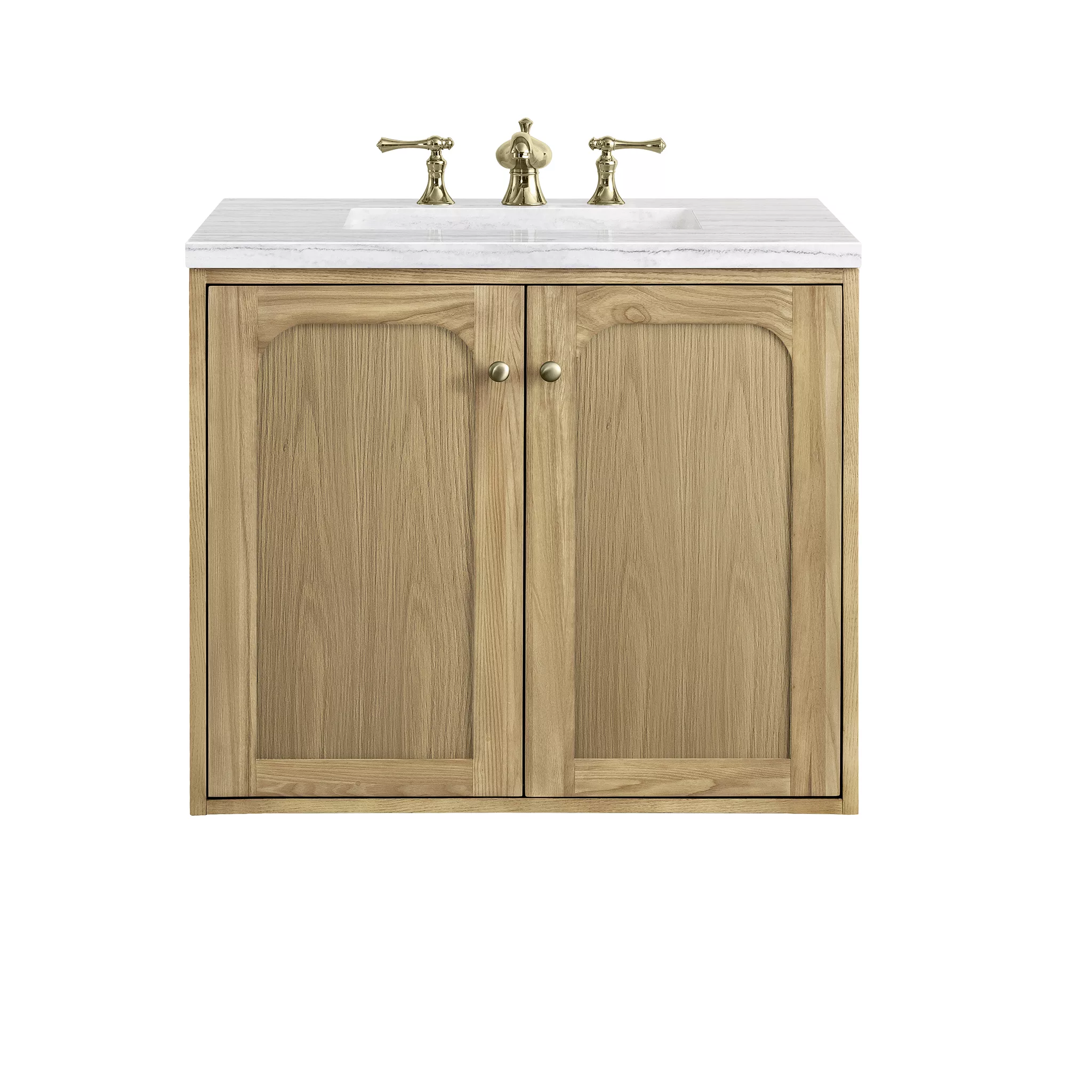 Laurent 30" Single Vanity, Light Natural Oak w/ 3 CM Arctic Fall Top - Image 2
