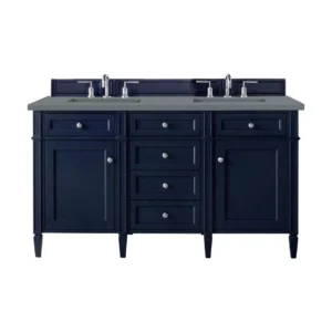 Brittany 60″ Double Vanity, Victory Blue w/ 3 CM Cala Blue Top