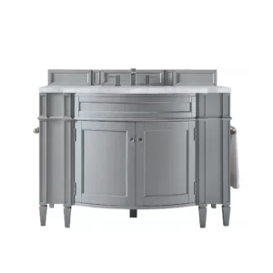 Brittany 46″ Single Vanity, Urban Gray w/ 3 CM Carrara Marble Top