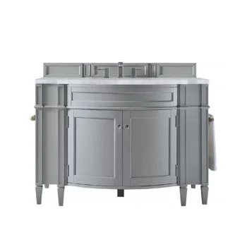 Brittany 46" Single Vanity, Urban Gray w/ 3 CM Carrara Marble Top