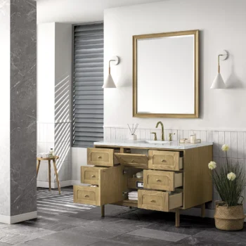Laurent 48" Single Vanity, Light Natural Oak w/ 3 CM Ethereal Noctis Top - Image 7