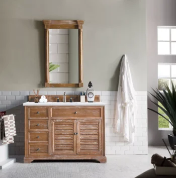 Savannah 48" Single Vanity, Driftwood w/ 3 CM Arctic Fall Solid Surface Top - Image 2