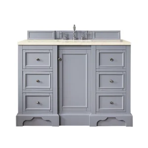 De Soto 48″ Single Vanity, Silver Gray w/ 3 CM Eternal Marfil Quartz Top