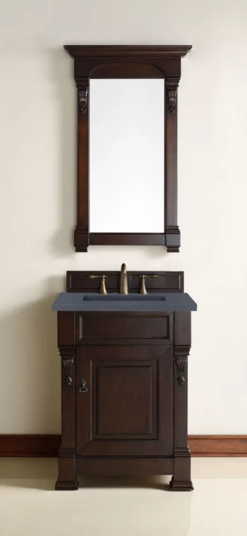 Brookfield 26" Single Vanity, Burnished Mahogany w/ 3 CM Charcoal Soapstone Quartz Top - Image 2