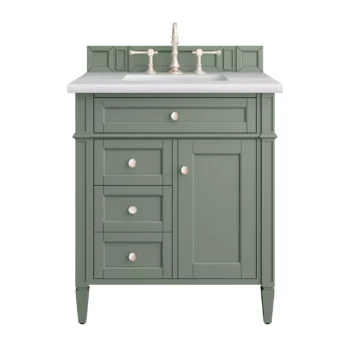 Brittany 30" Single Vanity, Smokey Celadon w/ 3 CM Arctic Fall Top