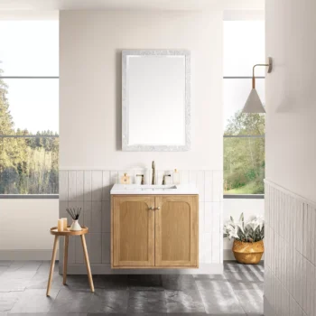 Laurent 30" Single Vanity, Light Natural Oak w/ 3 CM White Zeus Top - Image 5
