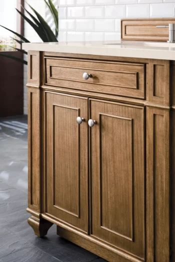 Bristol 72" Double Vanity, Saddle Brown w/ 3 CM Eternal Marfil Quartz Top - Image 5