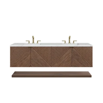 Marcello 72" Double Vanity, Chestnut w/ 3 CM Etehreal Noctis Top - Image 2
