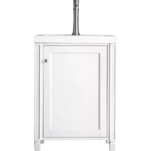 Britannia 24″ Single Vanity, Glossy White w/ White Glossy Composite Stone Top