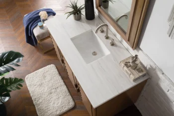 Portland 48" Single Vanity Whitewashed Walnut w/ 3 CM Arctic Fall Solid Surface Top - Image 5