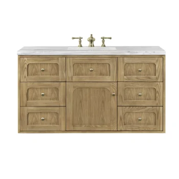 Laurent 48" Single Vanity, Light Natural Oak w/ 3 CM Arctic Fall Top - Image 2