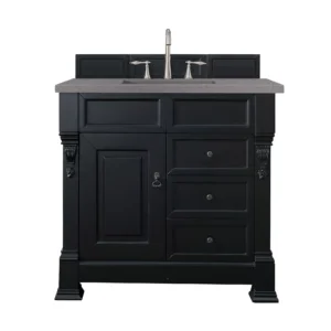 Brookfield 36″ Single Vanity, Antique Black w/ 3 CM Grey Expo Top