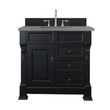 Brookfield 36" Single Vanity, Antique Black w/ 3 CM Grey Expo Top