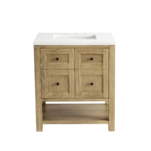 Breckenridge 30″ Single Vanity, Light Natural Oak w/ 3 CM White Zeus Top