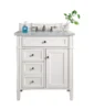 Brittany 30″ Single Vanity, Bright White w/ 3 CM Carrara Marble Top