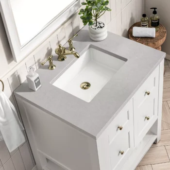 Breckenridge 30" Single Vanity, Bright White w/ 3 CM Eternal Serena Top - Image 5