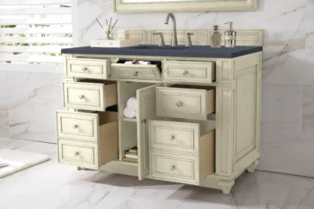 Bristol 48" Single Vanity, Vintage Vanilla w/ 3 CM Charcoal Soapstone Quartz Top - Image 4