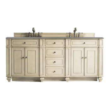 Bristol 72" Double Vanity, Vintage Vanilla w/ 3 CM Grey Expo Quartz Top