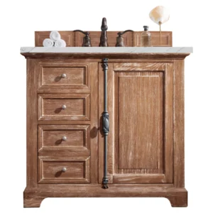 Providence 36″ Single Vanity, Driftwood w/ 3 CM Ethereal Noctis Quartz Top