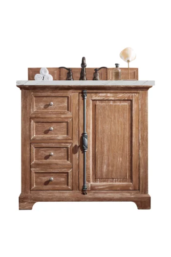 Providence 36" Single Vanity, Driftwood w/ 3 CM Ethereal Noctis Quartz Top