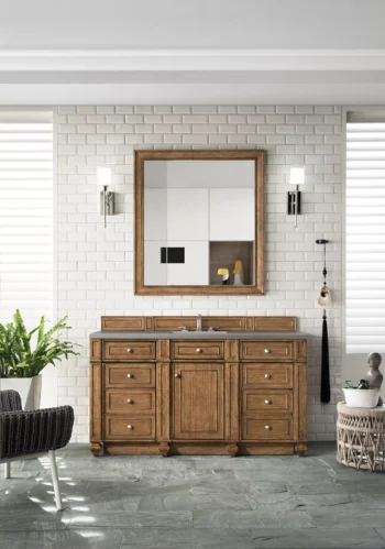 Bristol 60" Single Vanity, Saddle Brown w/ 3 CM Grey Expo Quartz Top - Image 2