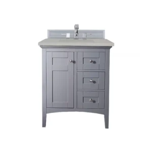 Palisades 30″ Single Vanity, Silver Gray w/ 3 CM Eternal Serena Quartz Top