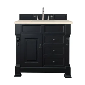 Brookfield 36″ Single Vanity, Antique Black w/ 3 CM Eternal Marfil Quartz Top