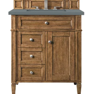 Brittany 30″ Single Vanity, Saddle Brown, w/ 3 CM Cala Blue Top