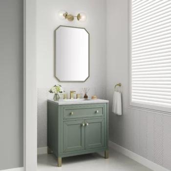 Chicago 30" Single Vanity, Smokey Celadon w/ 3 CM Ethereal Noctis Top - Image 4
