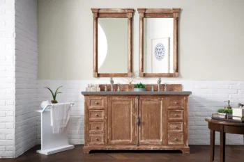 Providence 60" Double Vanity, Driftwood w/ 3 CM Grey Expo Quartz Top - Image 2
