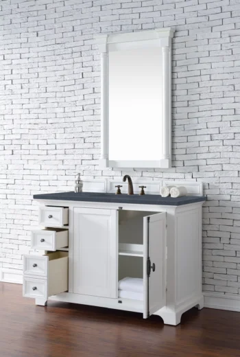 Providence 48" Single Vanity, Bright White w/ 3 CM Charcoal Top - Image 4