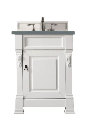 Brookfield 26" Single Vanity, Bright White w/ 3 CM Cala Blue Top