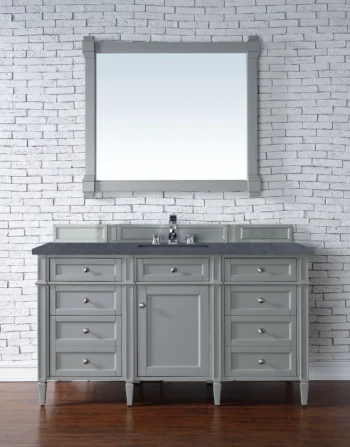 Brittany 60" Single Vanity, Urban Gray w/ 3 CM Charcoal Soapstone Quartz Top - Image 2