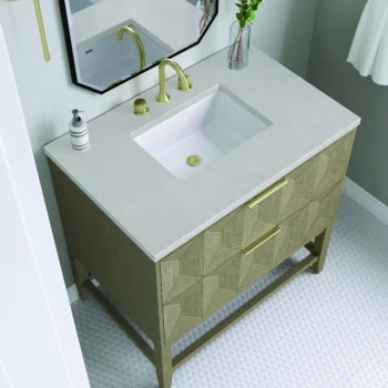 Emmeline 36" Single Vanity, Pebble Oak w/ 3 CM Eternal Serena Top - Image 5