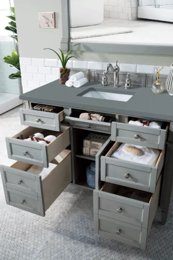 Brittany 48" Single Vanity, Urban Gray w/ 3 CM Cala Blue Quartz Top - Image 5